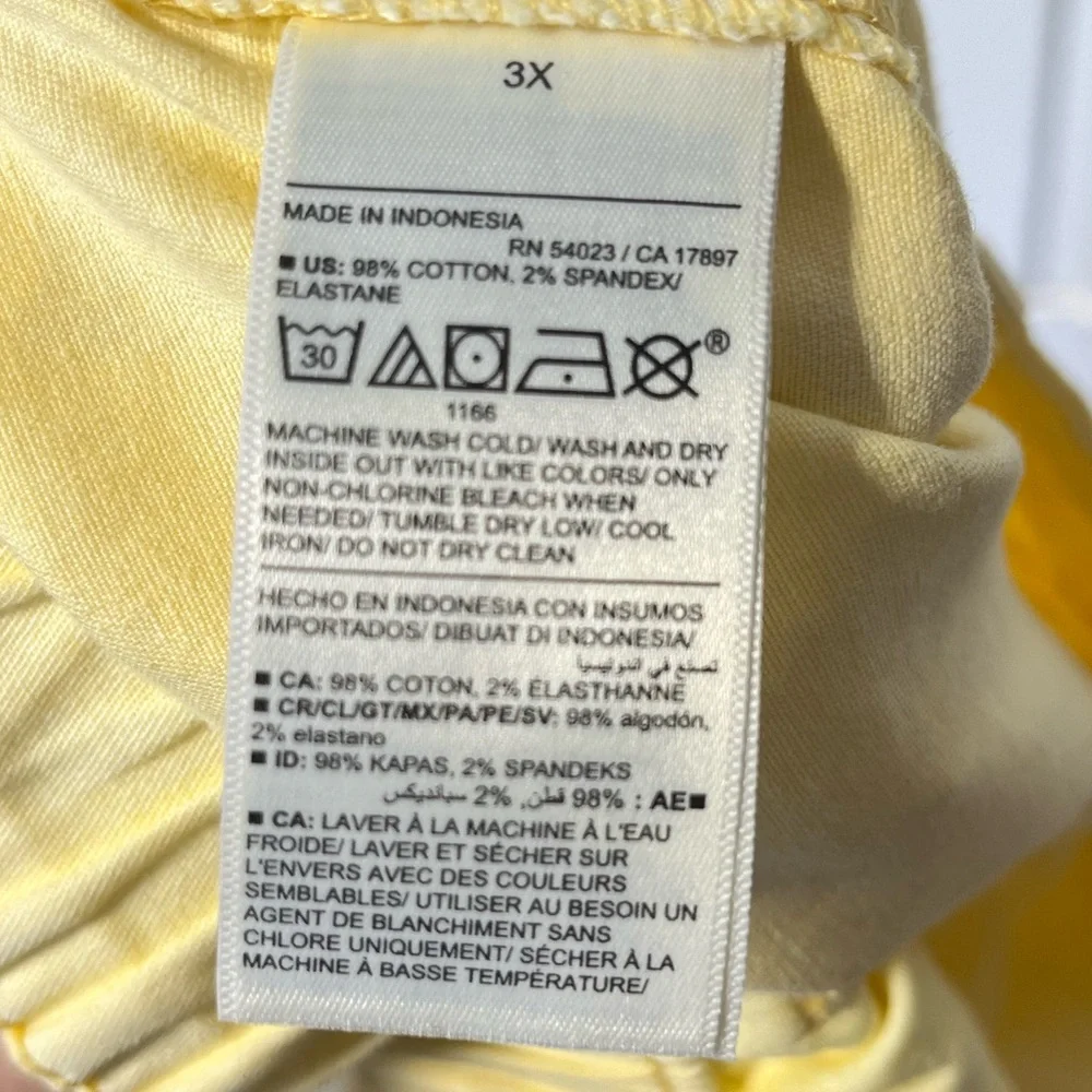 NWT Old Navy OG Chino Golden Straw Yellow Womens  size 3X - Picture 5 of 5